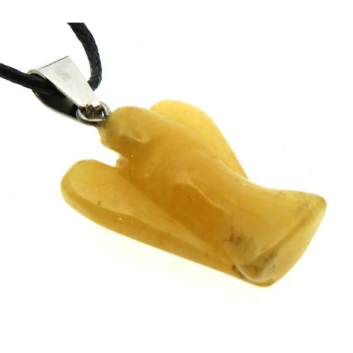 Aventurine Gemstone Carved Angel Pendant